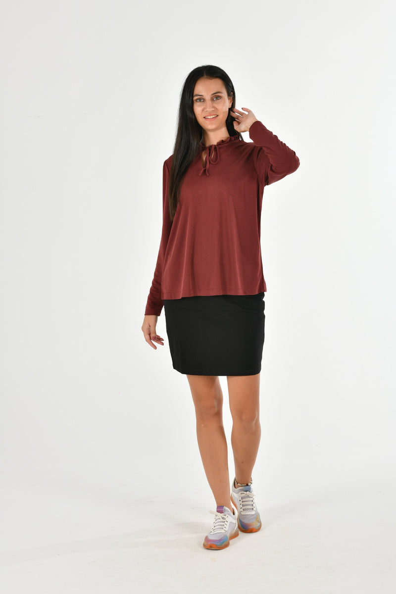 Modal Long Sleeve Fancy Blouse MILLA-06