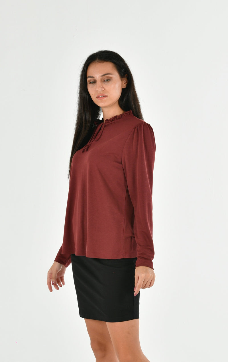 Modal Long Sleeve Fancy Blouse MILLA-06