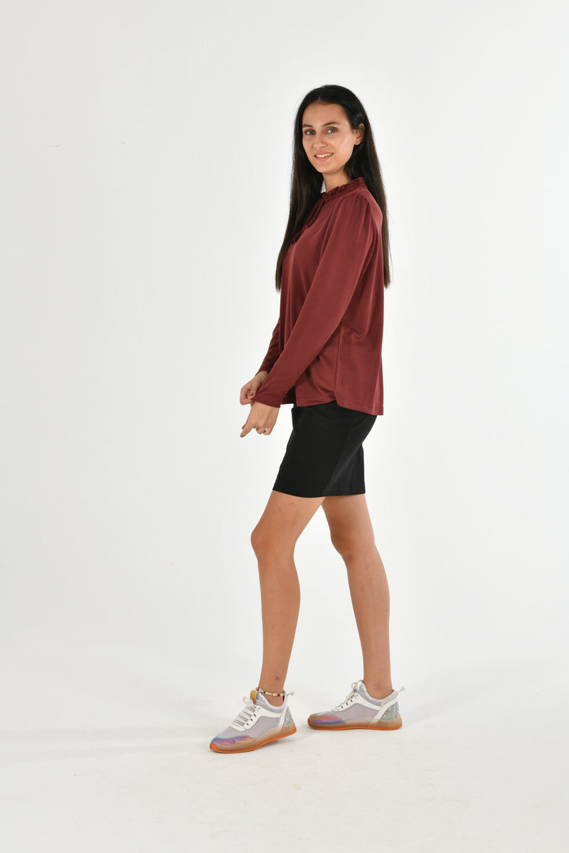 Modal Long Sleeve Fancy Blouse MILLA-06